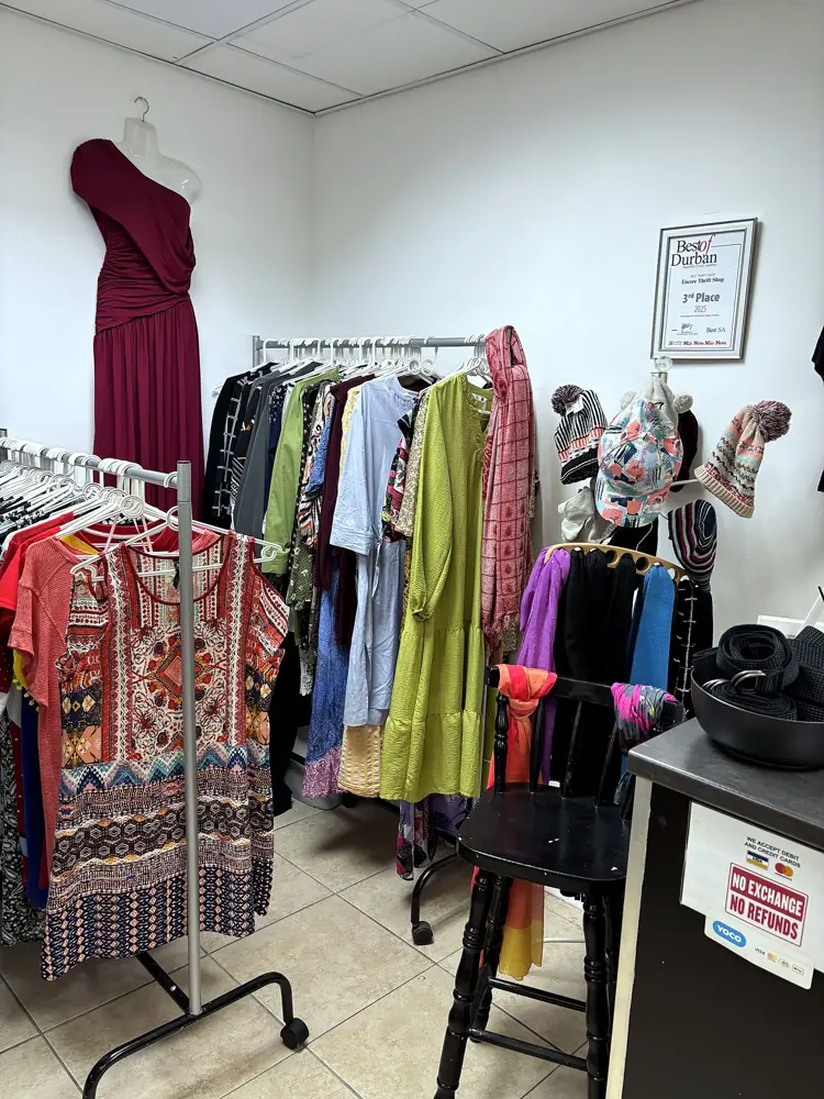 Dresses and knitwear inside Encore, Durban North